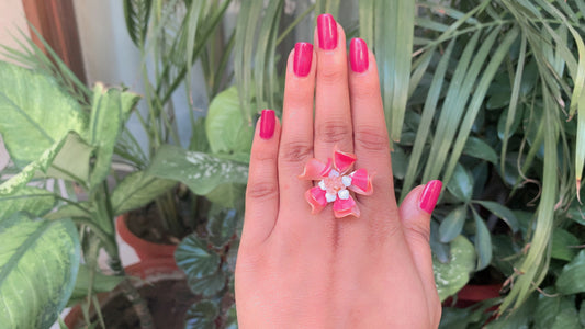 Pink & Peach Floral Ring