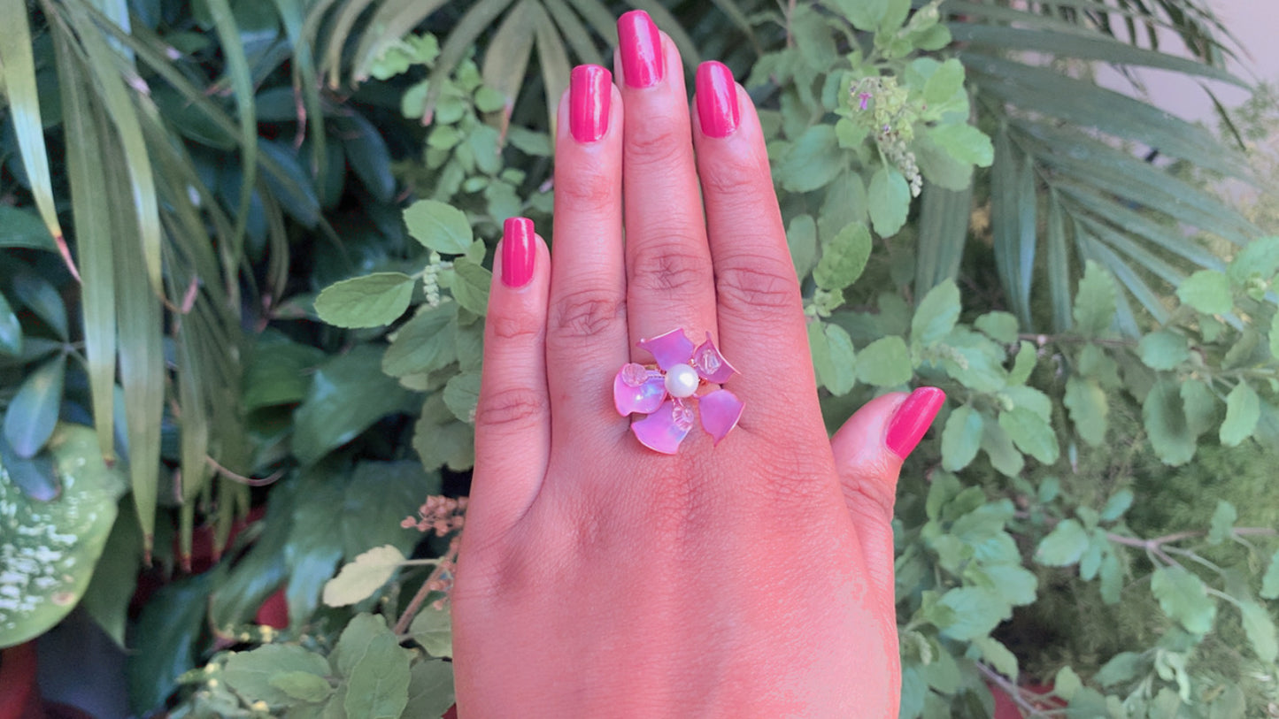 Purple Floral Ring