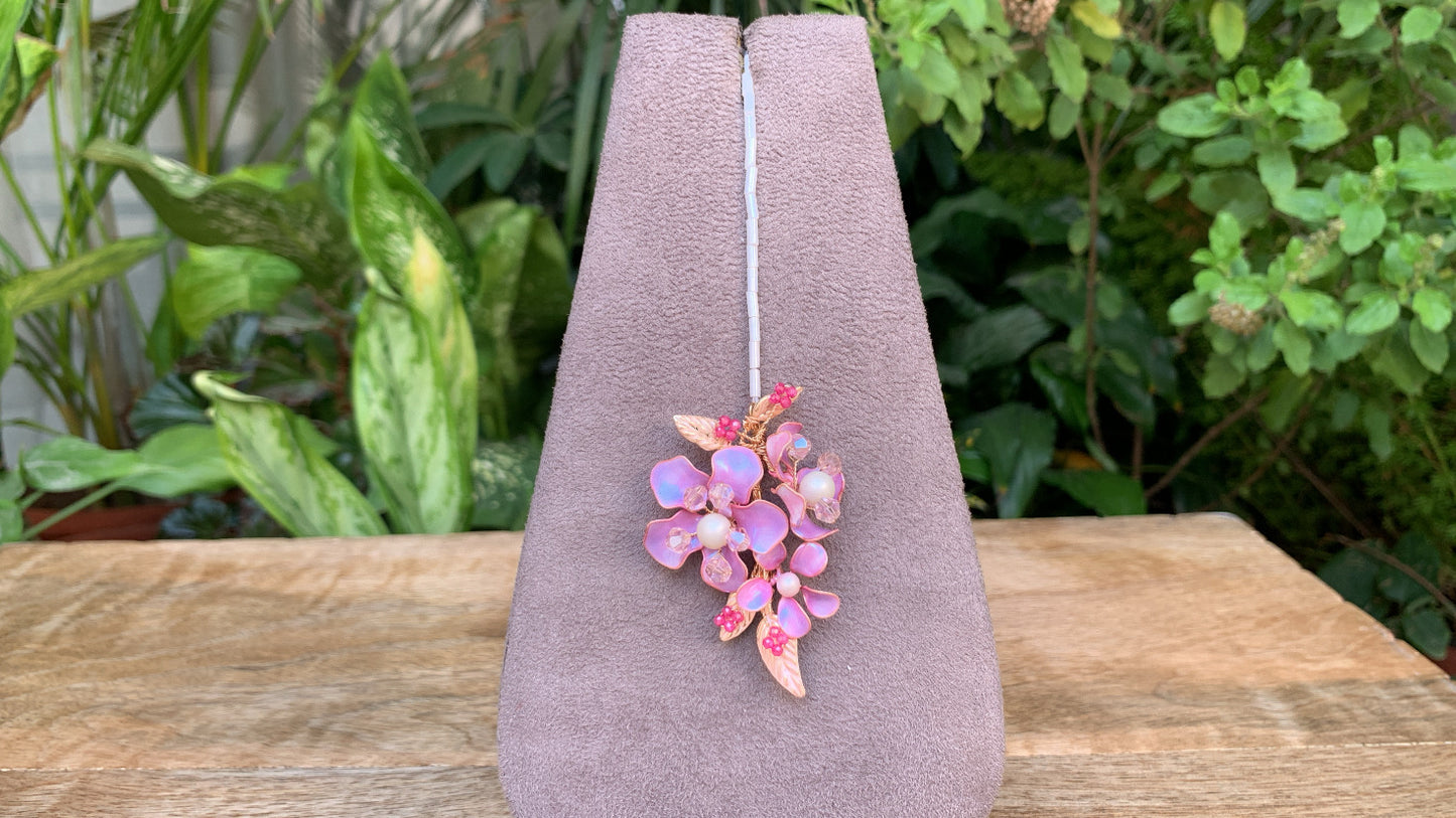 Purple Floral  Tikka with  Pearl Center