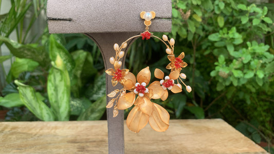 Golden Floral Earrings