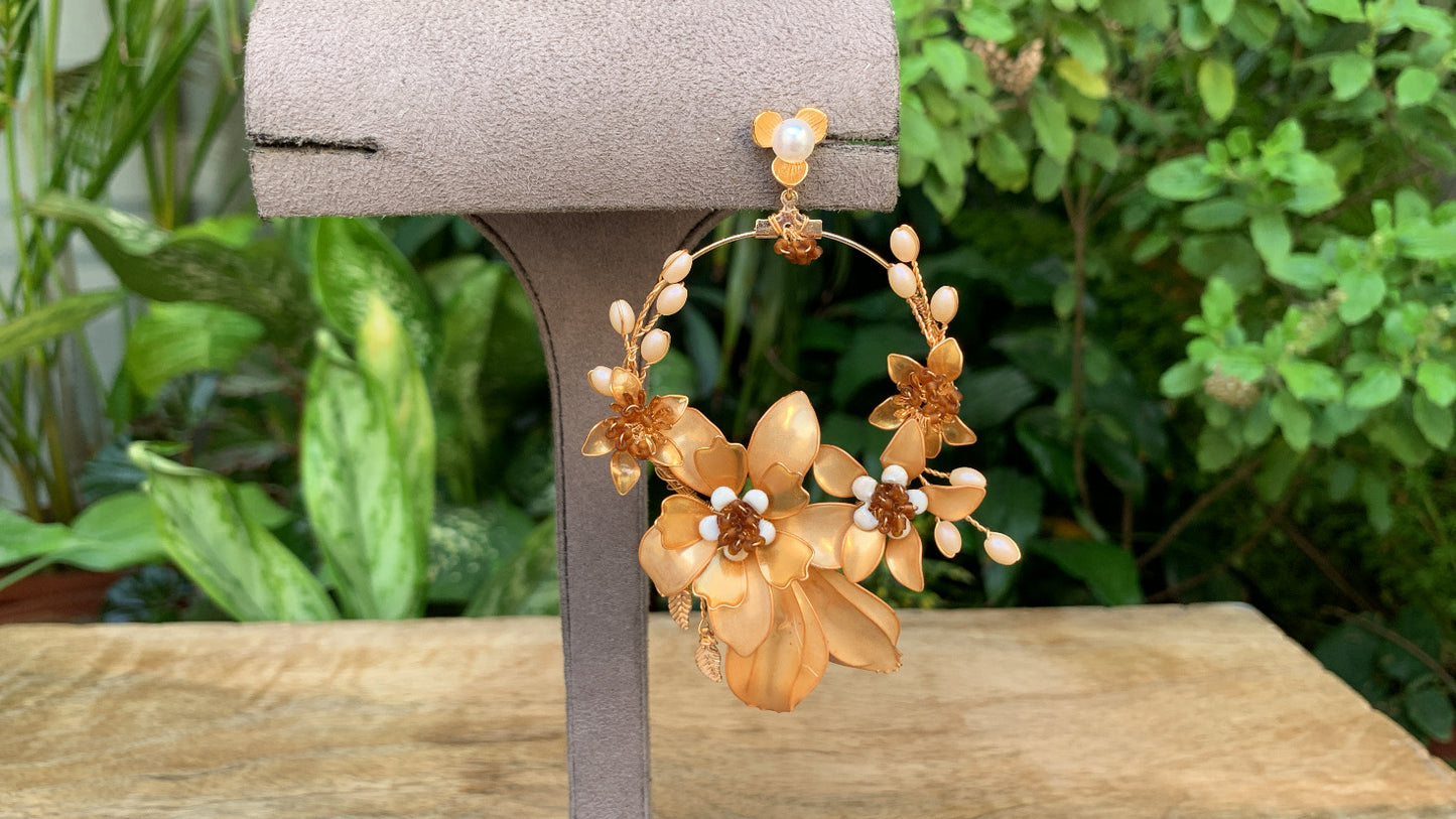 Golden Floral Earrings