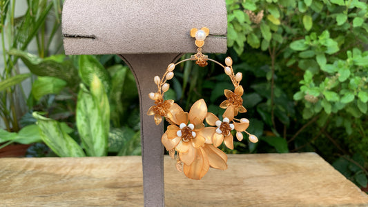 Golden Floral Earrings
