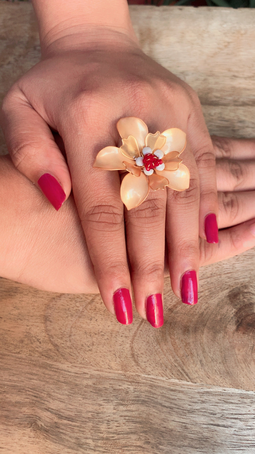 Floral Jewellery Golden Ring