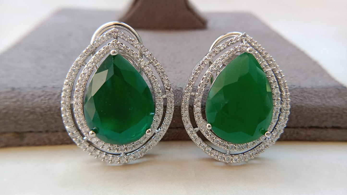 Tear-Drop American Diamond Studs – Premium Statement Earrings