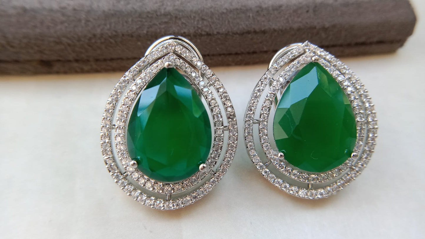 Tear-Drop American Diamond Studs – Premium Statement Earrings