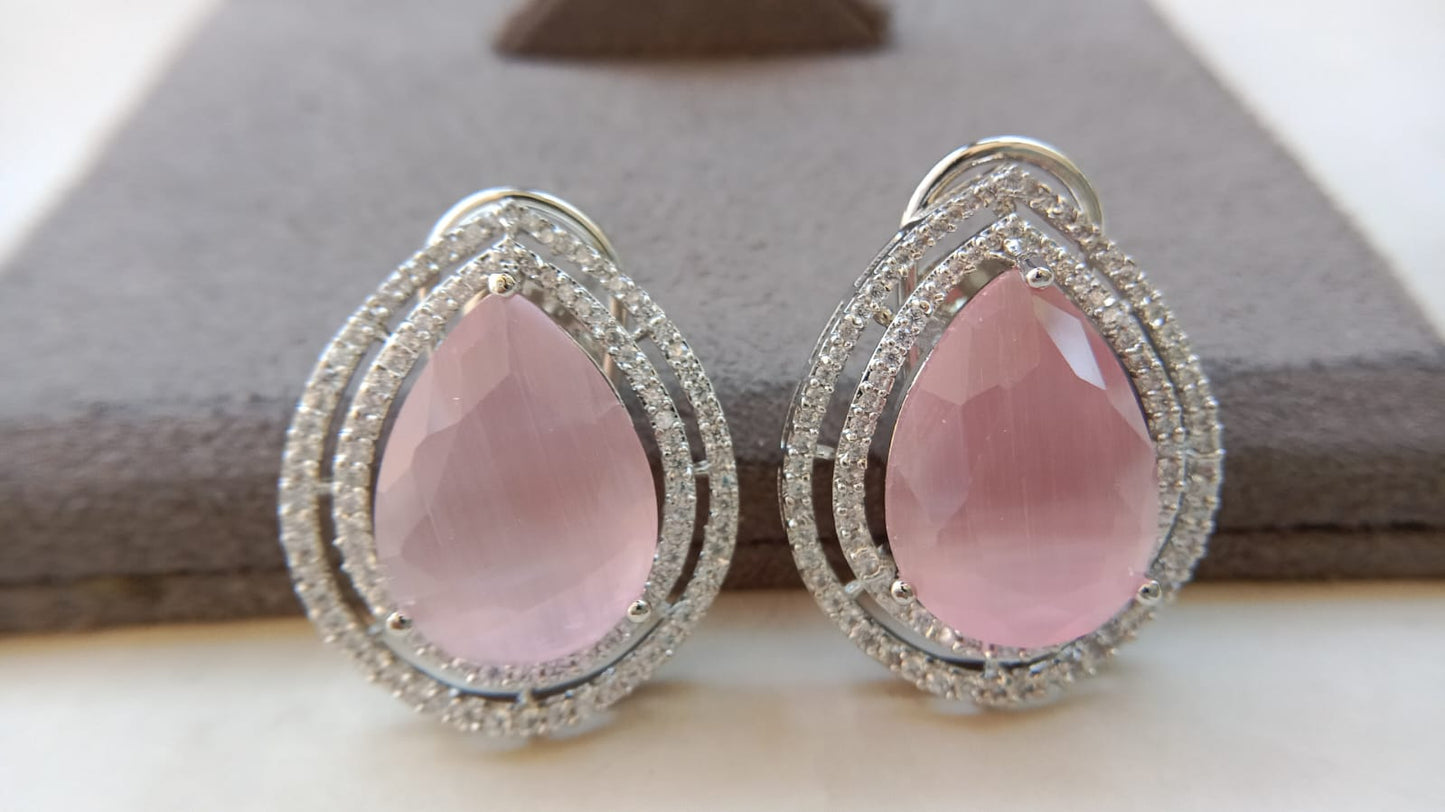 Tear-Drop American Diamond Studs – Premium Statement Earrings