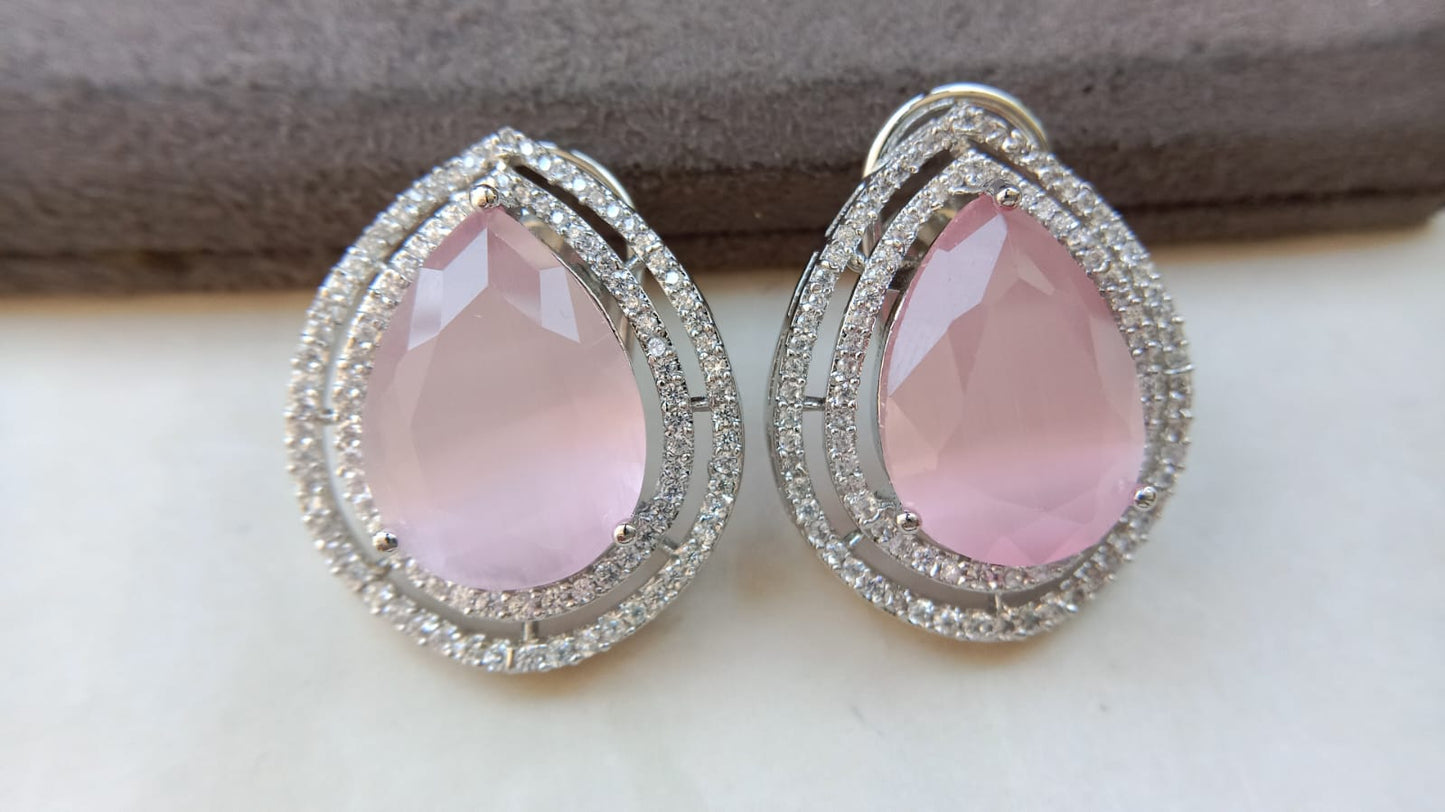Tear-Drop American Diamond Studs – Premium Statement Earrings