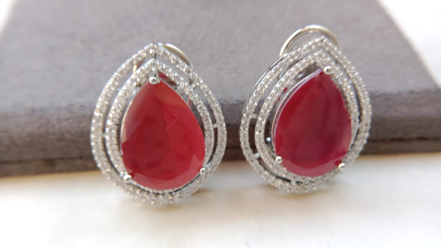 Tear-Drop American Diamond Studs – Premium Statement Earrings