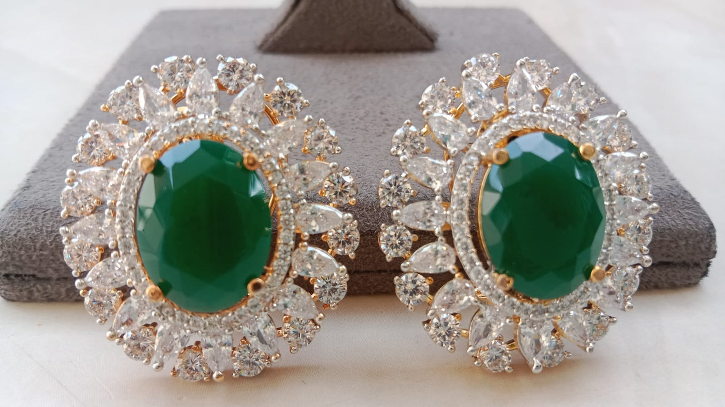 Luxury American Diamond Statement Earrings – Aryanz Jewellery