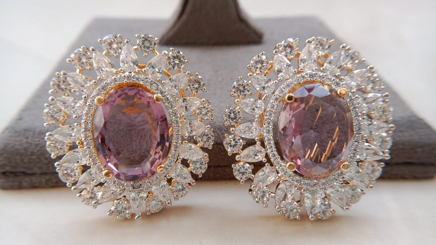 Luxury American Diamond Statement Earrings – Aryanz Jewellery