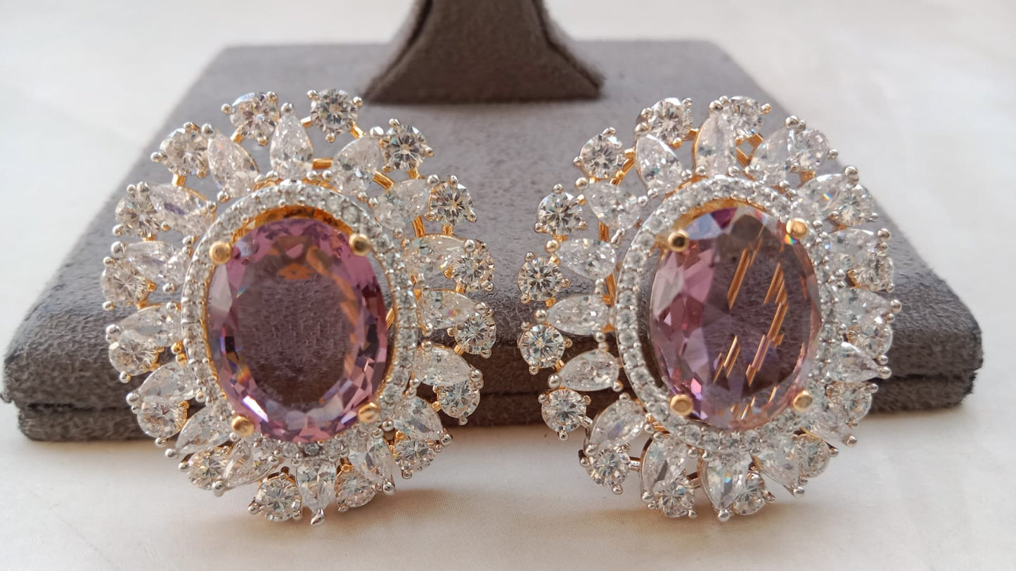 Luxury American Diamond Statement Earrings – Aryanz Jewellery