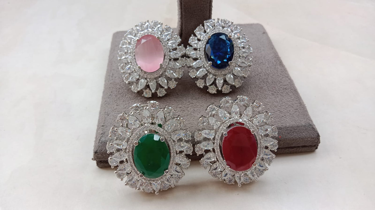 Luxury American Diamond Statement Earrings – Aryanz Jewellery