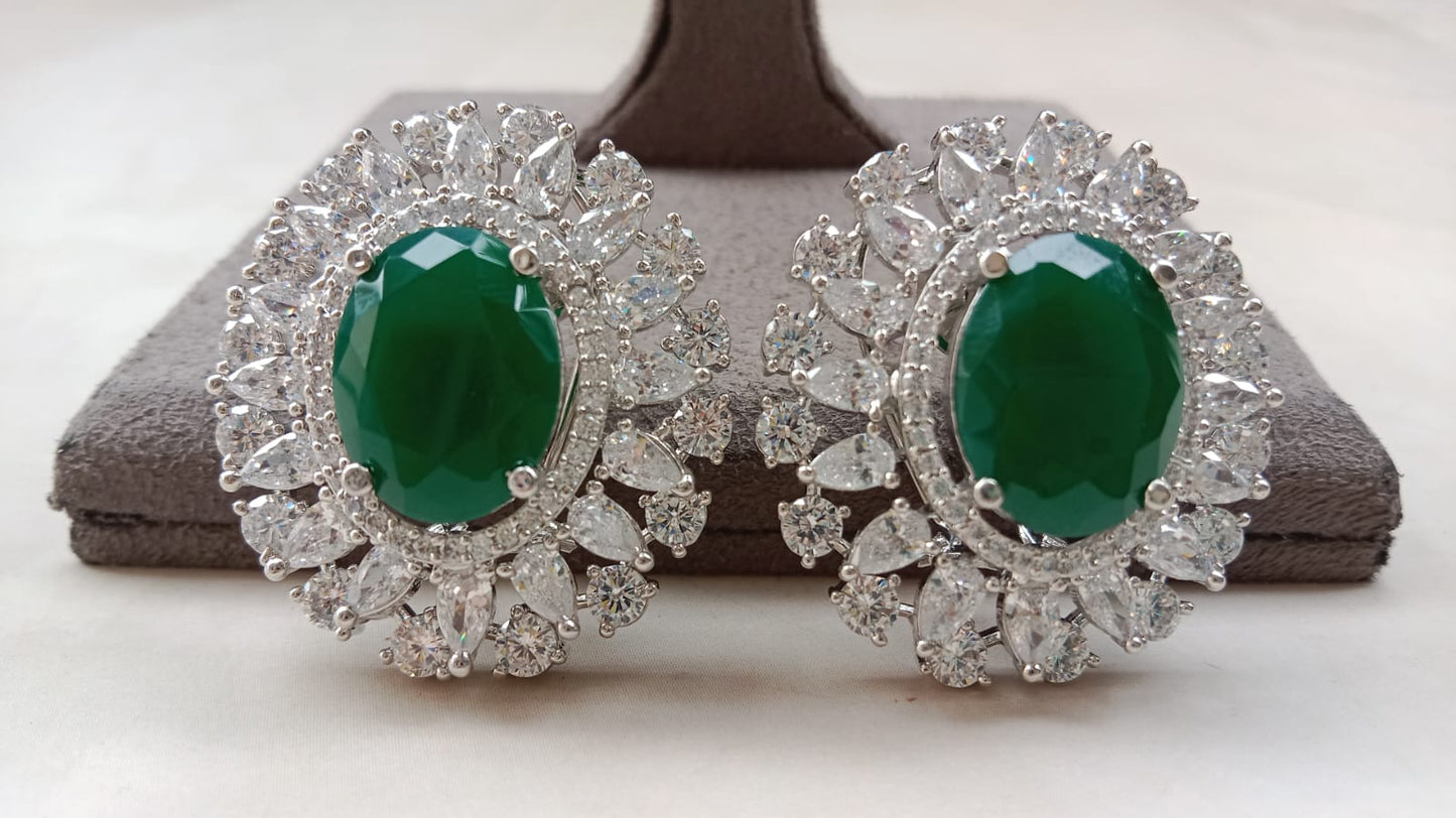 Luxury American Diamond Statement Earrings – Aryanz Jewellery