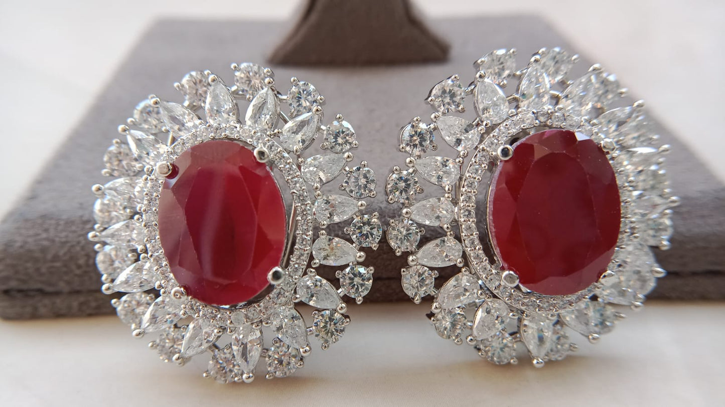 Luxury American Diamond Statement Earrings – Aryanz Jewellery