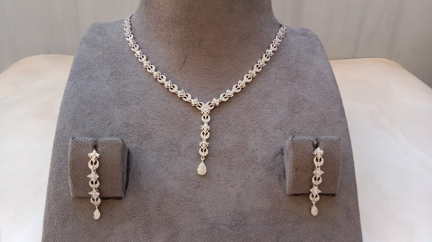 Rhodium Necklace Set