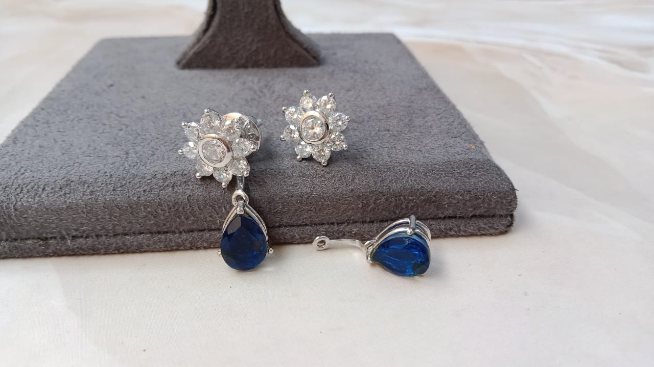 Detachable Sterling Silver Earrings with screw Back