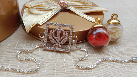 92.5 Pure Silver Rakhi Bracelet (Khanda Sahib)