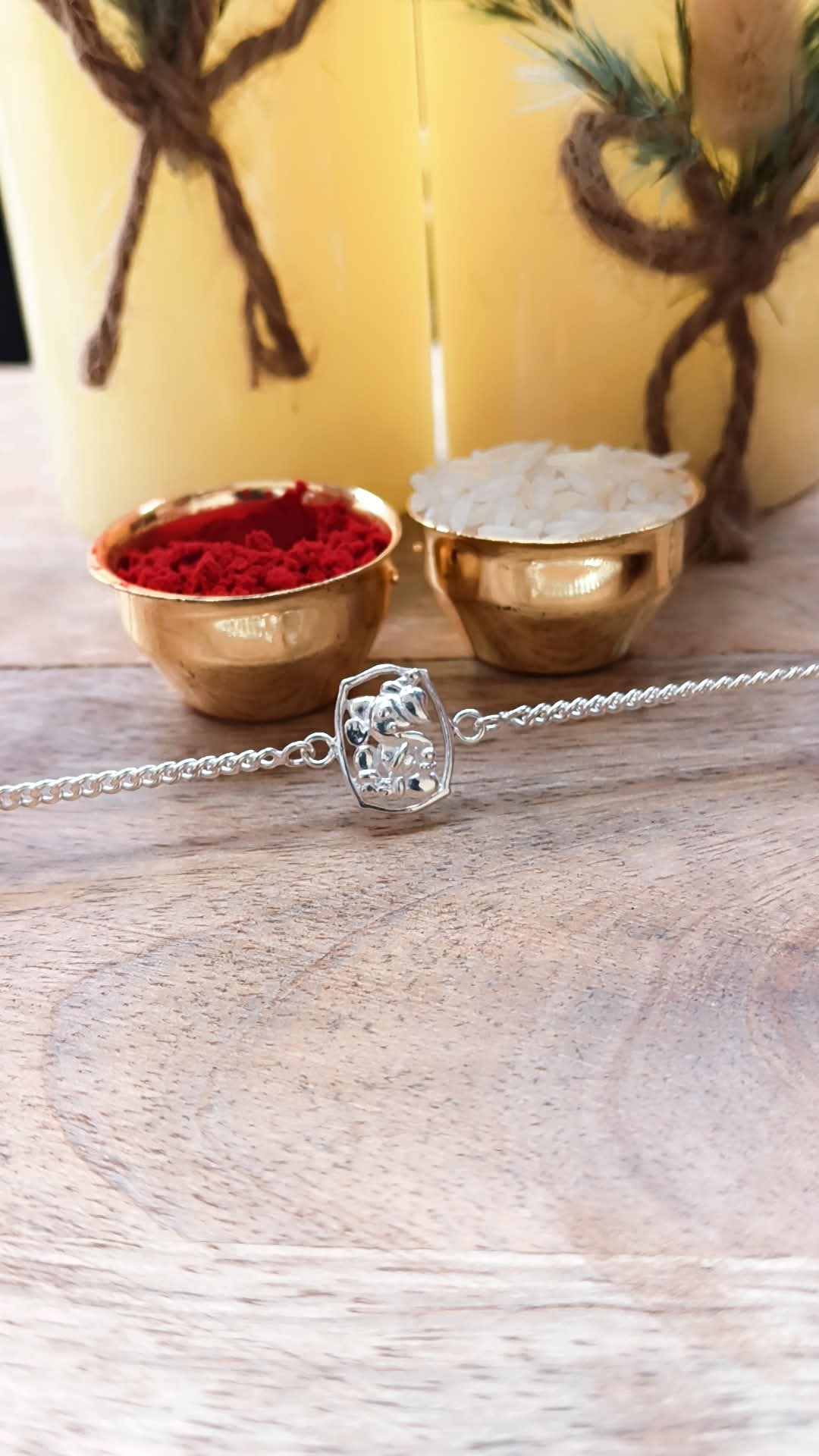Ganpati Rakhi - 925 Pure Silver