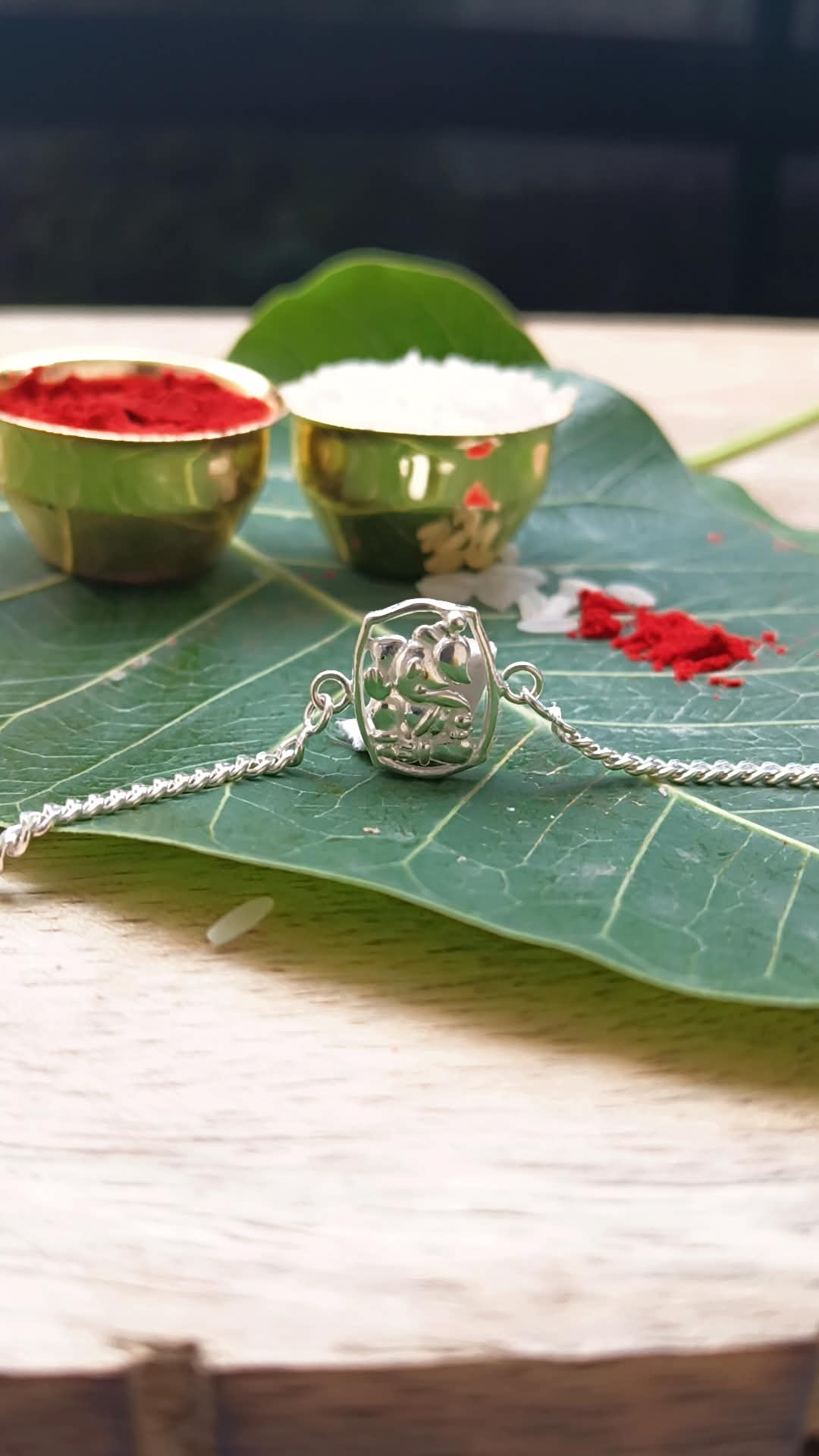Ganpati Rakhi - 925 Pure Silver