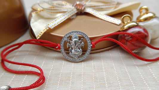 92.5 Pure Silver Ganesh Rakhi