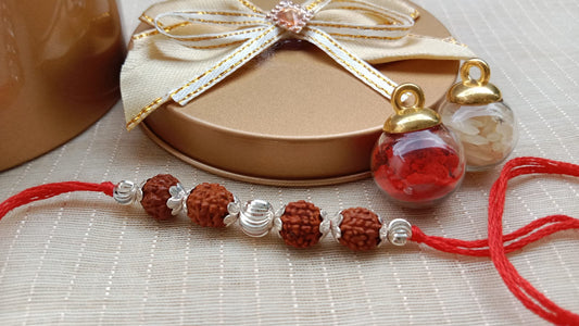 925 Pure Silver Rudraksh Rakhi