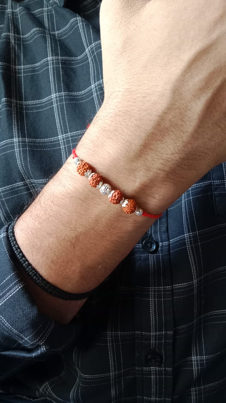 925 Pure Silver Rudraksh Rakhi