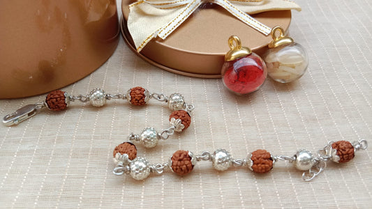 925 Pure Silver Rudraksh Bracelet Rakhi